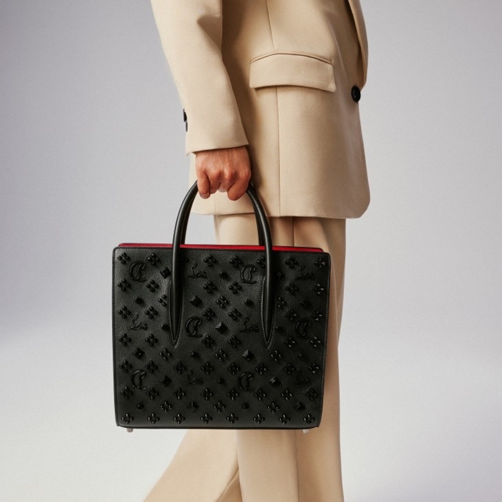 Christian Louboutin Top handle bag Grained calf leather and spikes loubinthesky